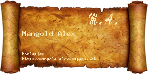 Mangold Alex névjegykártya